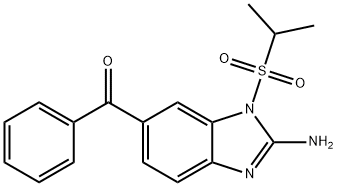 2-amino-6-benzoyl-1-[(isopropyl)sulphonyl]-1H-benzimidazole Structure
