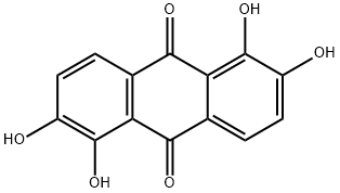 1,2,5,6-テトラヒドロキシ-9,10-アントラキノン 化学構造式