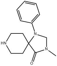 3-メチル-1-フェニル-1,3,8-トリアザスピロ[4.5]デカン-4-オン 化学構造式