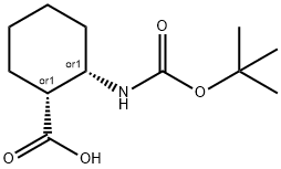 CIS-2-(TERT-ブトキシカルボニルアミノ)シクロヘキサンカルボン酸 化学構造式