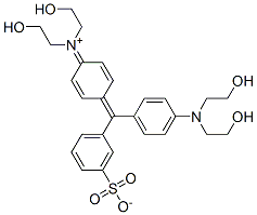 N-[4-[[4-[Bis(2-hydroxyethyl)amino]phenyl](3-sulfonatophenyl)methylene]-2,5-cyclohexadien-1-ylidene]-2-hydroxy-N-(2-hydroxyethyl)ethanaminium Struktur
