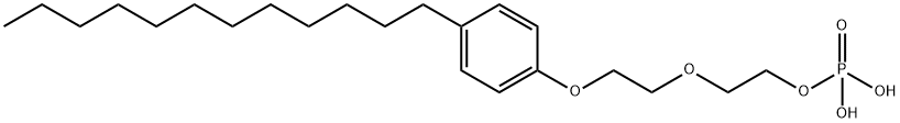 2-[2-(4-ドデシルフェノキシ)エトキシ]エタノールりん酸 化学構造式