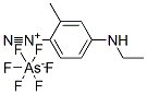 4-(エチルアミノ)-2-メチルベンゼンジアゾニウムヘキサフルオロアルセナート 化学構造式
