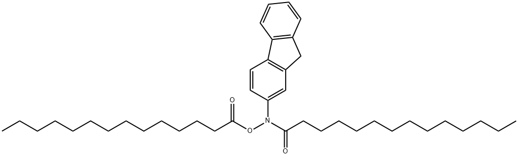 N-(9H-フルオレン-2-イル)-N-[(テトラデカノイル)オキシ]テトラデカンアミド 化学構造式