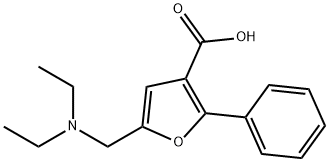 5-[(ジエチルアミノ)メチル]-2-フェニル-3-フロ酸 化学構造式