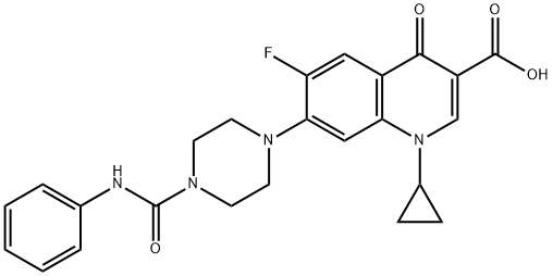 3-Quinolinecarboxylic acid, 1-cyclopropyl-6-fluoro-1,4-dihydro-4-oxo-7-[4-[(phenylaMino)carbonyl]-1-piperazinyl]- Struktur