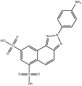 2-(4-aminophenyl)-2H-naphtho[1,2-d]triazole-6,8-disulphonic acid 结构式