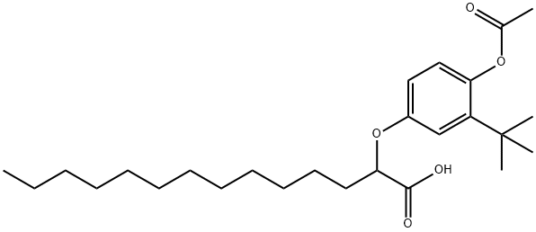 2-[4-(アセチルオキシ)-3-(1,1-ジメチルエチル)フェノキシ]テトラデカン酸 化学構造式