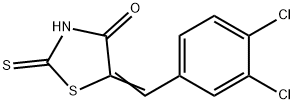 (5E)-5-(3,4-ジクロロベンジリデン)-2-メルカプト-1,3-チアゾール-4(5H)-オン 化学構造式