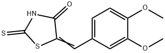 (5E)-5-(3,4-ジメトキシベンジリデン)-2-メルカプト-1,3-チアゾール-4(5H)-オン 化学構造式