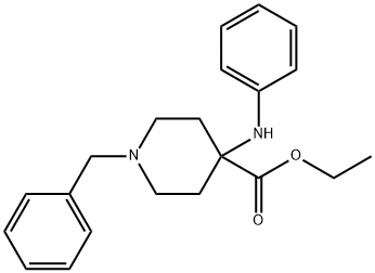ethyl 1-benzyl-4-(phenylamino)piperidine-4-carboxylate Struktur