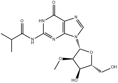 N-イソブチリル-2′-O-メチルグアノシン 化学構造式