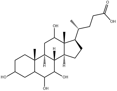 3,6,7,12-tetrahydroxycholanoic acid Struktur
