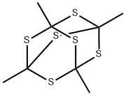 1,3,5,7-テトラメチル-2,4,6,8,9,10-ヘキサチアアダマンタン 化学構造式
