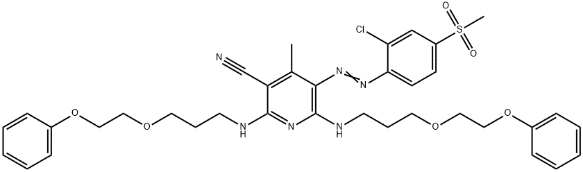 5-[[2-chloro-4-(methylsulphonyl)phenyl]azo]-4-methyl-2,6-bis[[3-(2-phenoxyethoxy)propyl]amino]nicotinonitrile Structure
