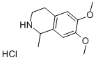 6,7-ジメトキシ-1-メチル-1,2,3,4-テトラヒドロイソキノリン塩酸塩 化学構造式