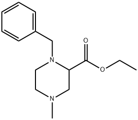 1-ベンジル-4-メチルピペラジン-2-カルボン酸エチル 化学構造式
