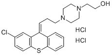 4-[3-(2-chloro-9H-thioxanthen-9-ylidene)propyl]piperazine-1-ethanol dihydrochloride Structure