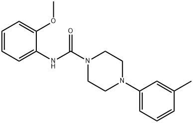 N-(2-methoxyphenyl)-4-(3-methylphenyl)piperazine-1-carboxamide 结构式