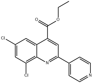 ethyl 6,8-dichloro-2-pyridin-4-yl-quinoline-4-carboxylate,6332-49-6,结构式