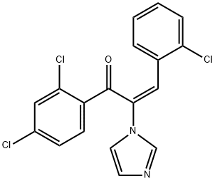 2-Propen-1-one,  3-(2-chlorophenyl)-1-(2,4-dichlorophenyl)-2-(1H-imidazol-1-yl)-,  (E)-  (9CI) Struktur