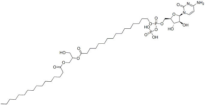 1 beta-D-arabinofuranosylcytosine 5'-diphosphate-L-1,2 dipalmitin Struktur