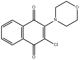 2-モルホリノ-3-クロロ-1,4-ナフトキノン 化学構造式