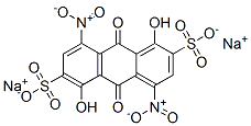 disodium 9,10-dihydro-1,5-dihydroxy-4,8-dinitro-9,10-dioxoanthracene-2,6-disulphonate Structure