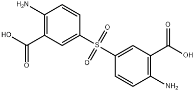 2-amino-5-(4-amino-3-carboxy-phenyl)sulfonyl-benzoic acid 化学構造式