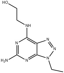 2-[(3-amino-9-ethyl-2,4,7,8,9-pentazabicyclo[4.3.0]nona-1,3,5,7-tetrae n-5-yl)amino]ethanol 化学構造式