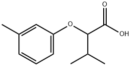 3-メチル-2-(3-メチルフェノキシ)ブタン酸 化学構造式