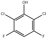 2,6-ジクロロ-3,5-ジフルオロフェノール 化学構造式