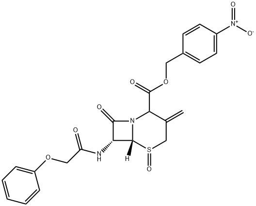 4-NITROBENZYL 3-METHYLENE-7-(PHENOXYACETAMIDO)CEPHAM-4-CARBOXYLATE 5-OXIDE 结构式