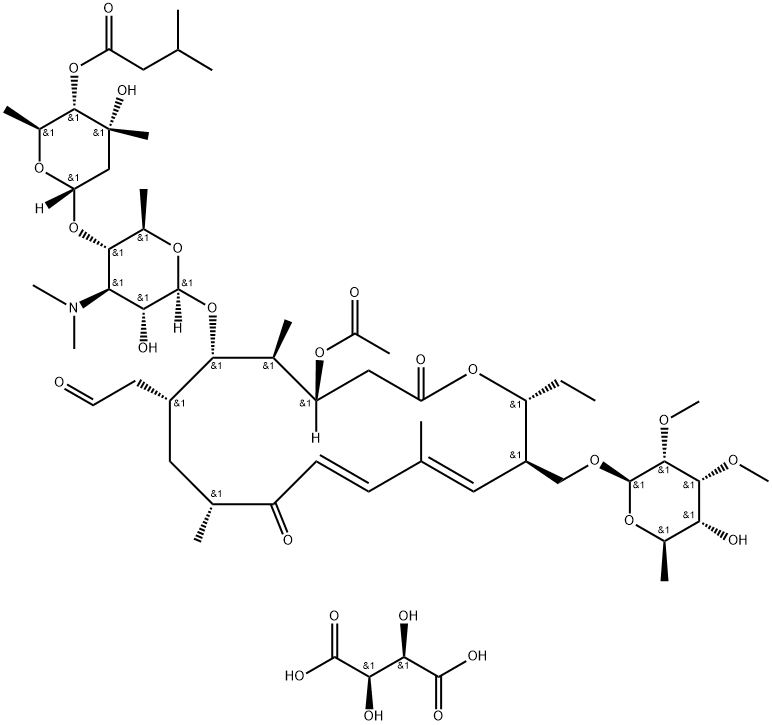 酒石酸乙酰异戊酰泰乐菌素,63428-13-7,结构式
