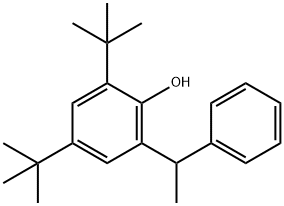 2,4-Bis(1,1-dimethylethyl)-6-(1-phenylethyl)phenol Struktur