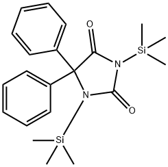 2,4-Imidazolidinedione, 5,5-diphenyl-1,3-bis(trimethylsilyl)- Struktur
