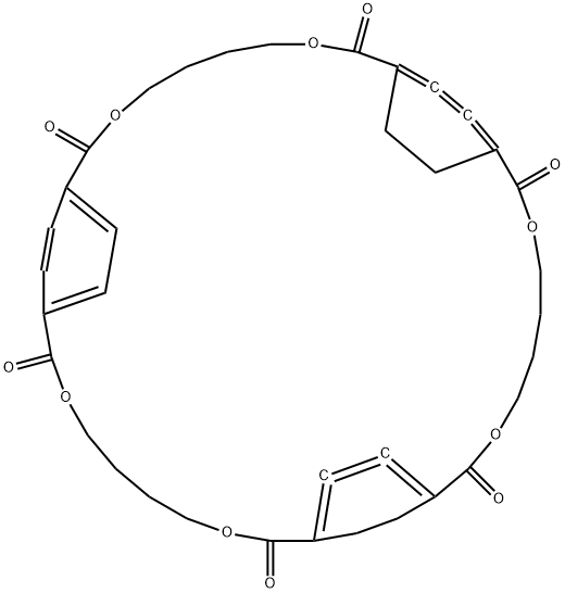 3,8,15,20,27,32-Hexaoxatetracyclo[32.2.2.210,13.222,25]dotetraconta-1(3 Struktur