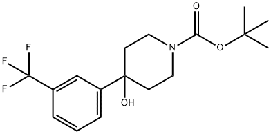 N-BOC-4-(3-三氟甲基)苯基-4-羟基哌啶, 634464-86-1, 结构式