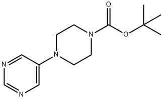 4-(嘧啶-5-基)哌嗪-1-甲酸叔丁酯, 634468-96-5, 结构式