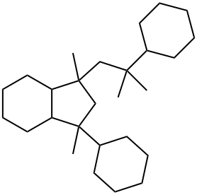 1-cyclohexyl-3-(2-cyclohexyl-2-methylpropyl)octahydro-1,3-dimethyl-1H-indene Struktur