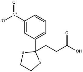 3-[2-(3-nitrophenyl)-1,3-dithiolan-2-yl]propanoic acid Structure