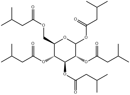 1-O,2-O,3-O,4-O,6-O-Pentakis(3-methyl-1-oxobutyl)-D-glucopyranose Structure