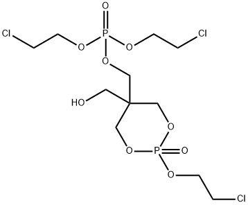 2-(2-Chloroethoxy)-5-(hydroxymethyl)-5-[[[bis(2-chloroethoxy)phosphinyl]oxy]methyl]-1,3,2-dioxaphosphorinane 2-oxide 结构式