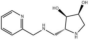3,4-Pyrrolidinediol, 2-[[(2-pyridinylmethyl)amino]methyl]-, (2R,3R,4S)- (9CI) 化学構造式