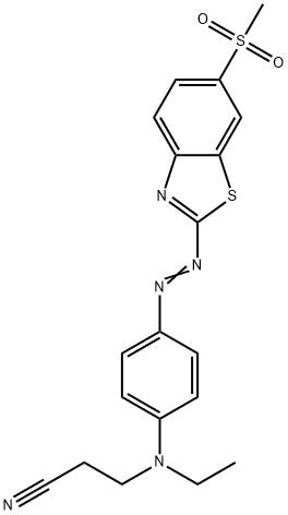 3-[ethyl[4-[[6-(methylsulphonyl)benzothiazol-2-yl]azo]phenyl]amino]propiononitrile Struktur