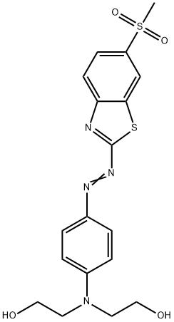 2,2'-[[4-[[6-(methylsulphonyl)benzothiazol-2-yl]azo]phenyl]imino]bisethanol Struktur