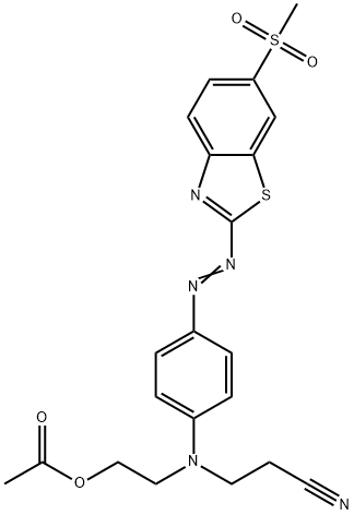 2-[(2-cyanoethyl)[4-[[6-(methylsulphonyl)benzothiazol-2-yl]azo]phenyl]amino]ethyl acetate, 63467-09-4, 结构式