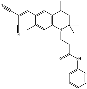 6-(2,2-dicyanovinyl)-3,4-dihydro-2,2,4,7-tetramethyl-N-phenyl-2H-quinoline-1-propylamine Struktur