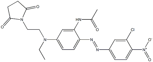 N-[2-[(3-chloro-4-nitrophenyl)azo]-5-[[2-(2,5-dioxo-1-pyrrolidinyl)ethyl]ethylamino]phenyl]acetamide Struktur