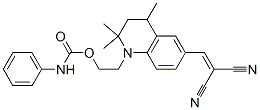 N-フェニルカルバミン酸2-[[6-(2,2-ジシアノビニル)-1,2,3,4-テトラヒドロ-2,2,4-トリメチルキノリン]-1-イル]エチル 化学構造式